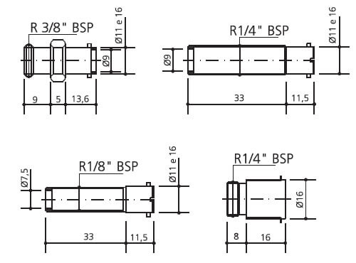 Adaptadores em Latão
